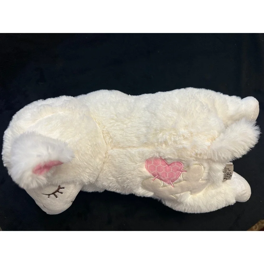 All For Paws Little Buddy Heart Beat Sheep White Plush Pet Anxiety Relief Toy